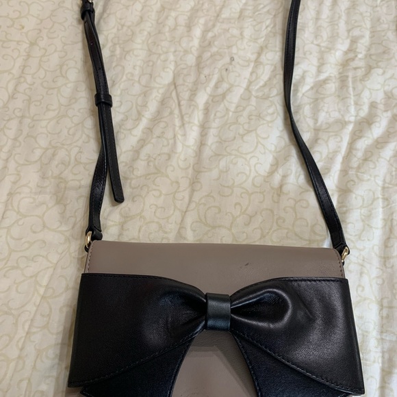 Kate Spade taupe handbag with large black bow! - Picture 1 of 6